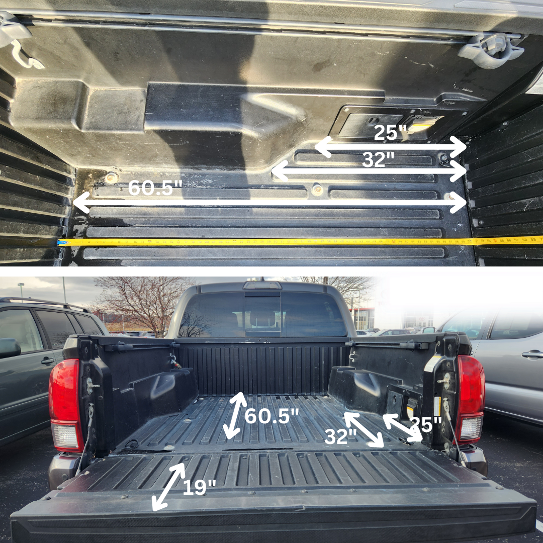 Toyota Tacoma Bed Dimensions (3rd Generation Short Bed) – Pawsitively ...